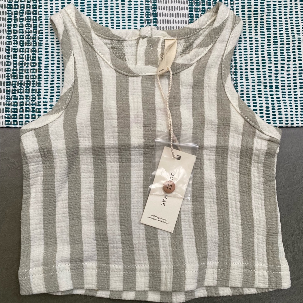 Quincy Mae Woven stripe tank